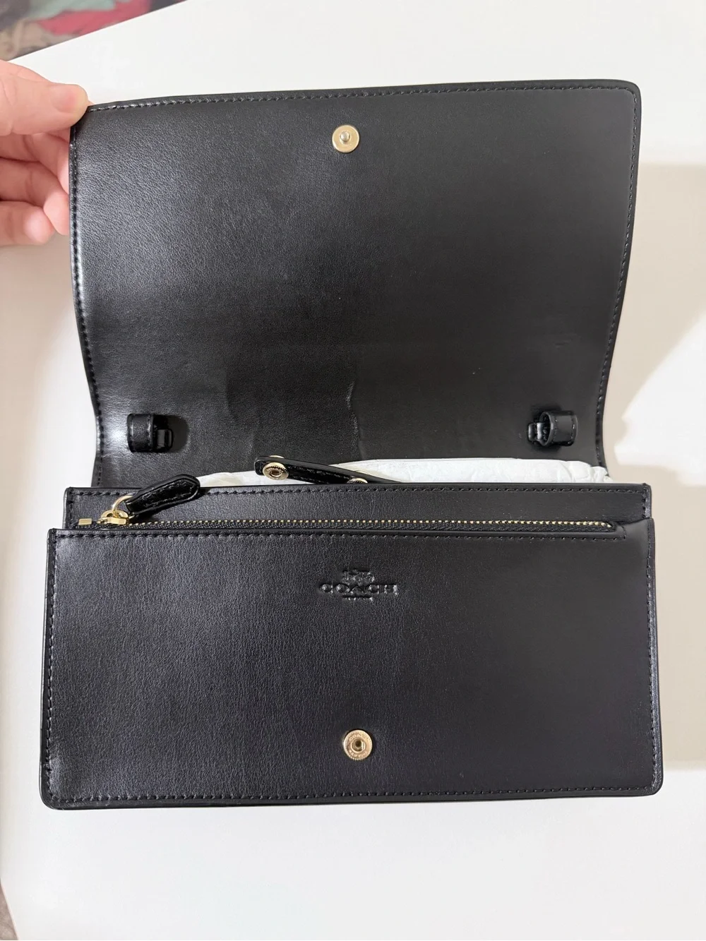 Coach x Chelsea Champlain Animation Tattoo Glitter Rose Signature Black Wallet